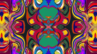 Yaz için renkli simetrik soyut kaleydoskop arkaplan deseni