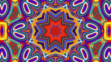 Yaz için renkli simetrik soyut kaleydoskop arkaplan deseni