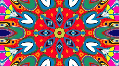 Yaz için renkli simetrik soyut kaleydoskop arkaplan deseni