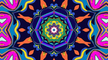 Yaz için renkli simetrik soyut kaleydoskop arkaplan deseni