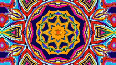 Yaz için renkli simetrik soyut kaleydoskop arkaplan deseni