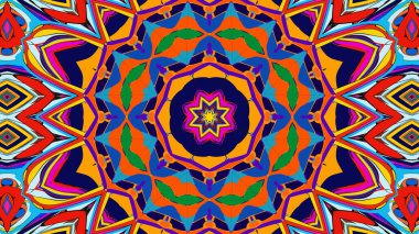Yaz için renkli simetrik soyut kaleydoskop arkaplan deseni
