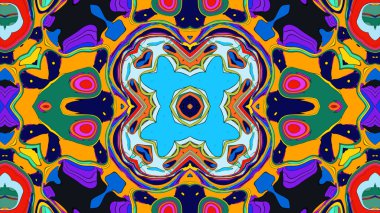 Yaz için renkli simetrik soyut kaleydoskop arkaplan deseni