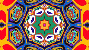 Yaz için renkli simetrik soyut kaleydoskop arkaplan deseni