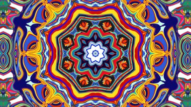 Yaz için renkli simetrik soyut kaleydoskop arkaplan deseni