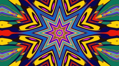 Yaz için renkli simetrik soyut kaleydoskop arkaplan deseni
