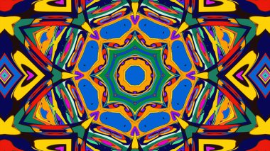 Yaz için renkli simetrik soyut kaleydoskop arkaplan deseni
