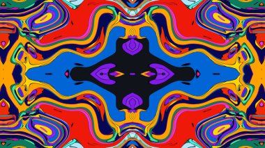 Yaz için renkli simetrik soyut kaleydoskop arkaplan deseni