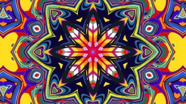 Yaz için renkli simetrik soyut kaleydoskop arkaplan deseni