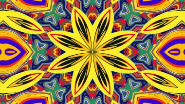 Yaz için renkli simetrik soyut kaleydoskop arkaplan deseni