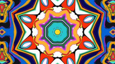 Yaz için renkli simetrik soyut kaleydoskop arkaplan deseni