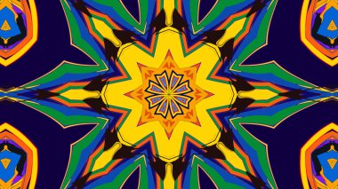 Yaz için renkli simetrik soyut kaleydoskop arkaplan deseni