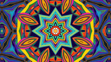 Yaz için renkli simetrik soyut kaleydoskop arkaplan deseni