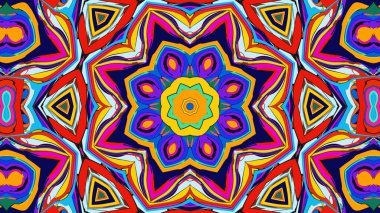 Yaz için renkli simetrik soyut kaleydoskop arkaplan deseni