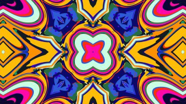 Yaz için renkli simetrik soyut kaleydoskop arkaplan deseni