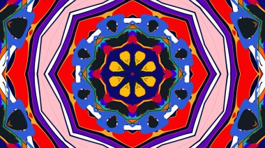 Yaz için renkli simetrik soyut kaleydoskop arkaplan deseni