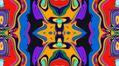 Yaz için renkli simetrik soyut kaleydoskop arkaplan deseni