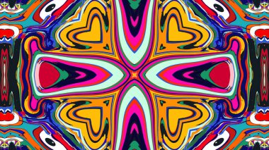 Yaz için renkli simetrik soyut kaleydoskop arkaplan deseni