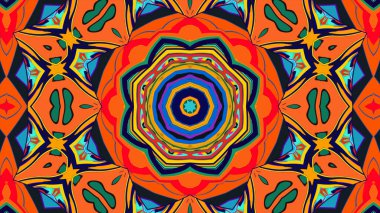 Yaz için renkli simetrik soyut kaleydoskop arkaplan deseni