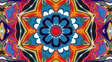 Yaz için renkli simetrik soyut kaleydoskop arkaplan deseni