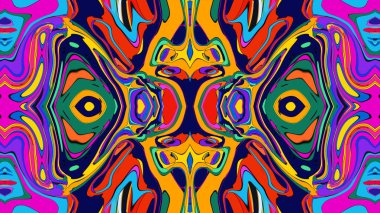 Yaz için renkli simetrik soyut kaleydoskop arkaplan deseni