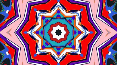 Yaz için renkli simetrik soyut kaleydoskop arkaplan deseni