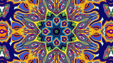 Yaz için renkli simetrik soyut kaleydoskop arkaplan deseni