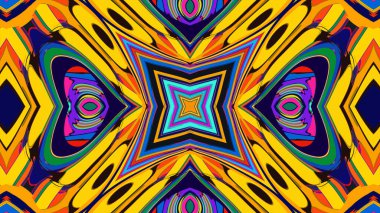 Yaz için renkli simetrik soyut kaleydoskop arkaplan deseni