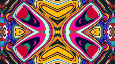 Yaz için renkli simetrik soyut kaleydoskop arkaplan deseni