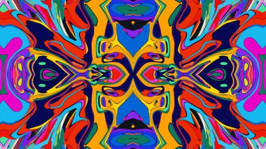 Yaz için renkli simetrik soyut kaleydoskop arkaplan deseni