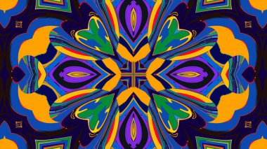 Yaz için renkli simetrik soyut kaleydoskop arkaplan deseni