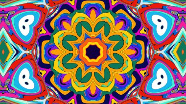 Yaz için renkli simetrik soyut kaleydoskop arkaplan deseni