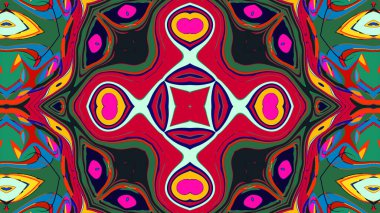 Yaz için renkli simetrik soyut kaleydoskop arkaplan deseni