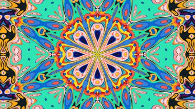 Yaz için renkli simetrik soyut kaleydoskop arkaplan deseni