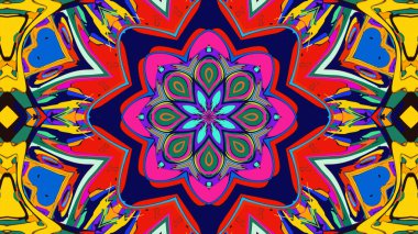 Yaz için renkli simetrik soyut kaleydoskop arkaplan deseni