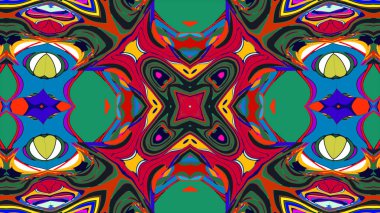 Yaz için renkli simetrik soyut kaleydoskop arkaplan deseni