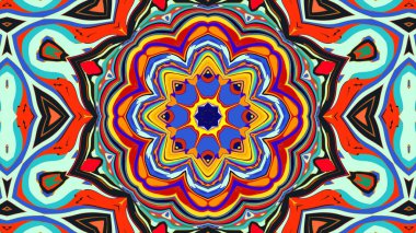 Yaz için renkli simetrik soyut kaleydoskop arkaplan deseni