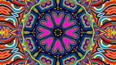 Yaz için renkli simetrik soyut kaleydoskop arkaplan deseni