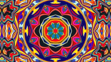 Yaz için renkli simetrik soyut kaleydoskop arkaplan deseni