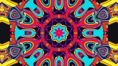 Yaz için renkli simetrik soyut kaleydoskop arkaplan deseni