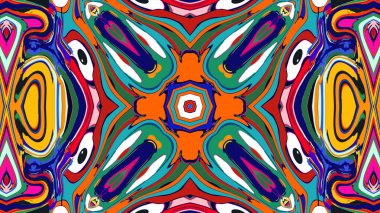 Yaz için renkli simetrik soyut kaleydoskop arkaplan deseni