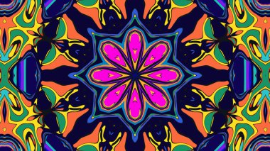 Yaz için renkli simetrik soyut kaleydoskop arkaplan deseni