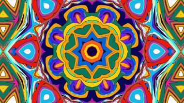 Yaz için renkli simetrik soyut kaleydoskop arkaplan deseni