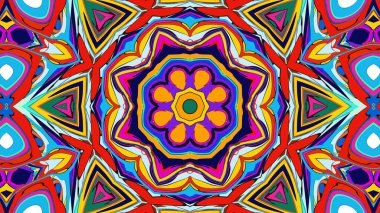 Yaz için renkli simetrik soyut kaleydoskop arkaplan deseni