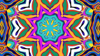Yaz için renkli simetrik soyut kaleydoskop arkaplan deseni
