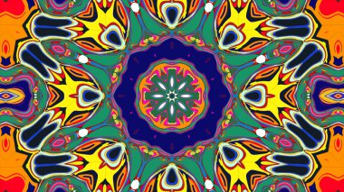 Yaz için renkli simetrik soyut kaleydoskop arkaplan deseni