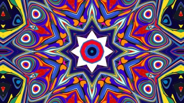 Yaz için renkli simetrik soyut kaleydoskop arkaplan deseni