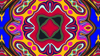 Yaz için renkli simetrik soyut kaleydoskop arkaplan deseni