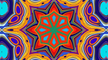 Yaz için renkli simetrik soyut kaleydoskop arkaplan deseni