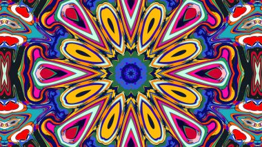 Yaz için renkli simetrik soyut kaleydoskop arkaplan deseni
